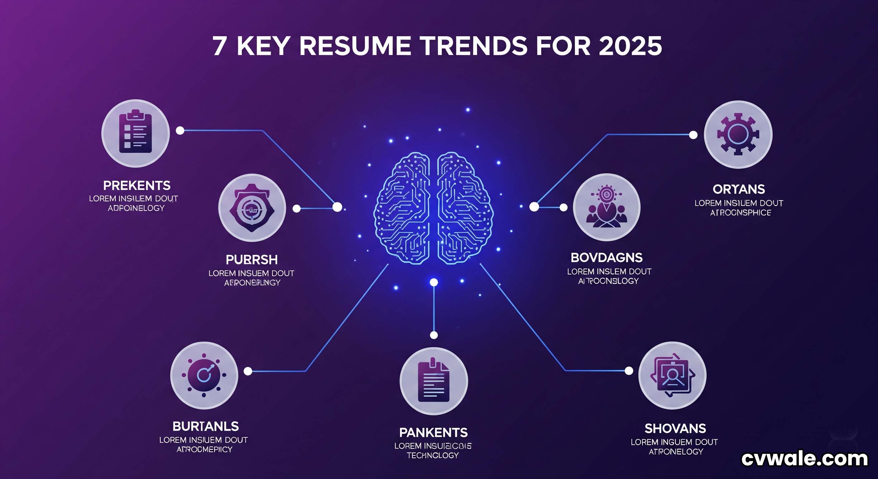 An infographic illustrating the 7 key resume trends for 2025.